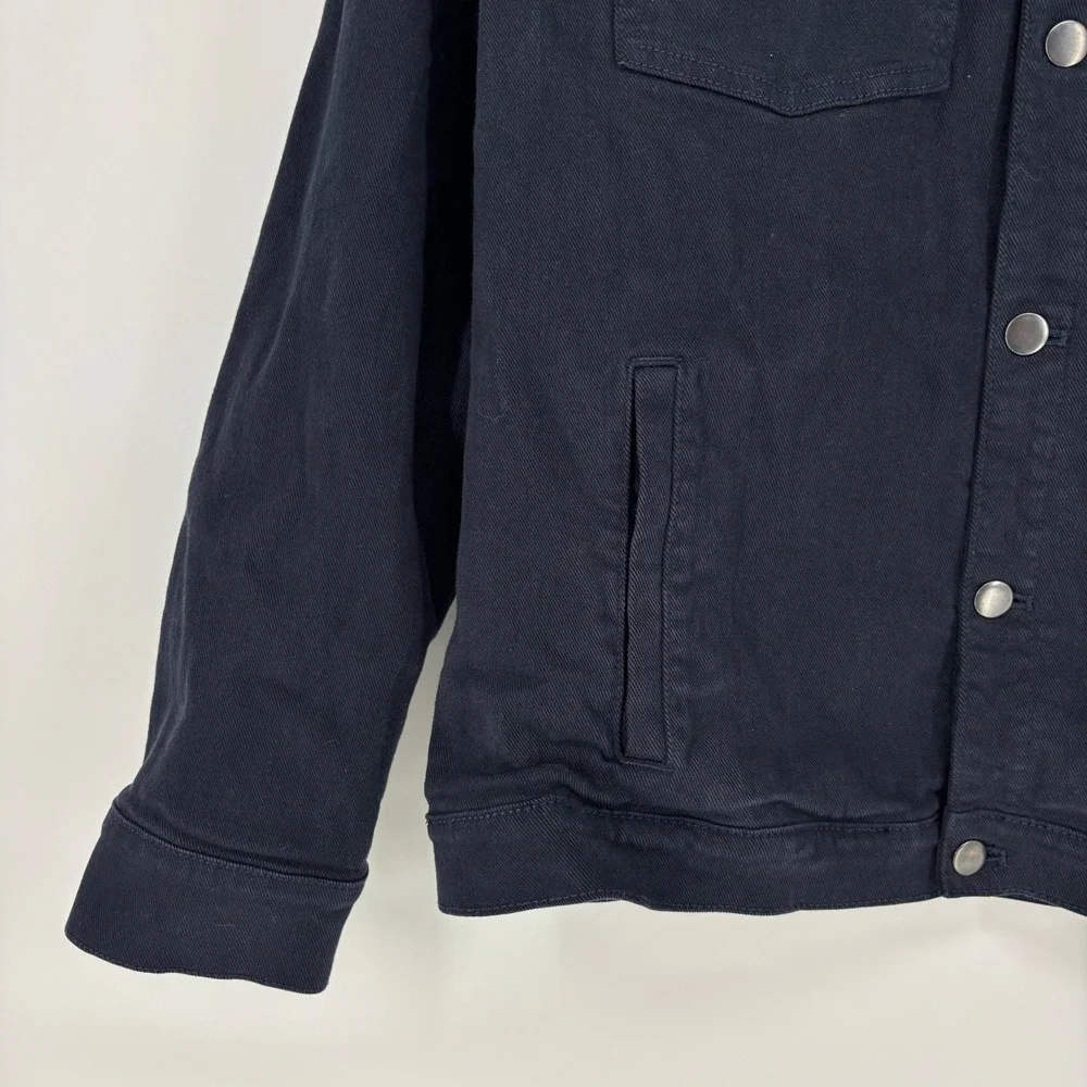 Naadam Soft Denim Jacket Navy Blue Men Size Large Casual Cotton Button Front